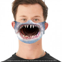 Böser Hai Gesichtsbedeckung mit Ohrschlitzen
